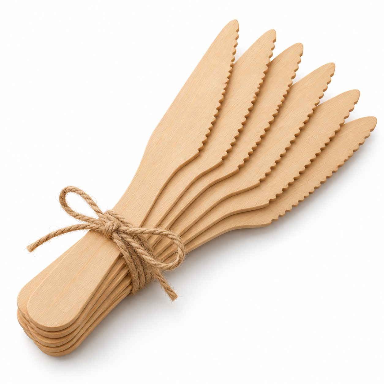 Wooden Knives, 6 Inch (16 cm), Biodegradable & Compostable Disposable Birch Wood Knives (Pack of 100)
