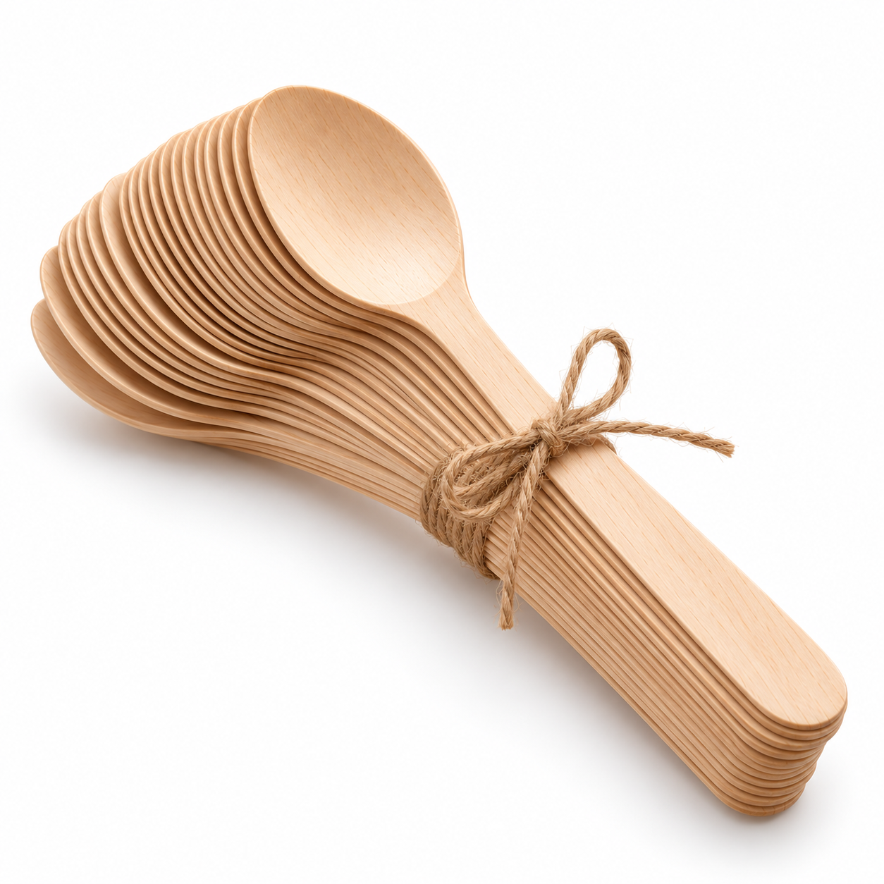Wooden Spoons, 6 Inch (16 cm), Biodegradable & Compostable Disposable Birch Wood Spoons (Pack of 100)