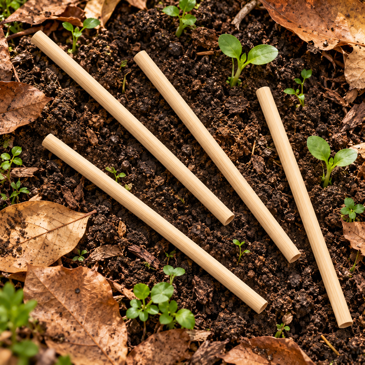 Wooden Straws, 8 mm x 200 mm, Biodegradable & Compostable Natural Wood Drinking Straws (Pack of 100)